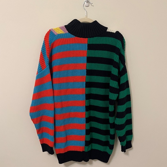 STAUD Hampton Striped Half-Zip Knit Sweater - Picture 4 of 4